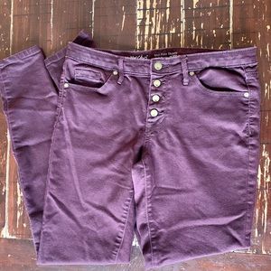 Mossimo Burgundy Mid Rise Skinny Jeans Size 10L